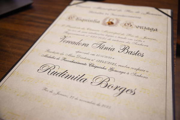 Medalha Chiquinha Gonzaga à Rudimila Borges - Fotos: Renan Olaz/CMRJ - Sandro Diniz/Acom - Foto 2